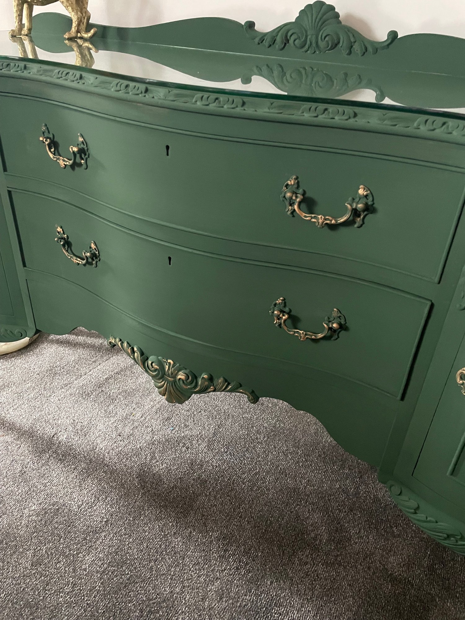 Image of Stunning Green & gold sideboard 
