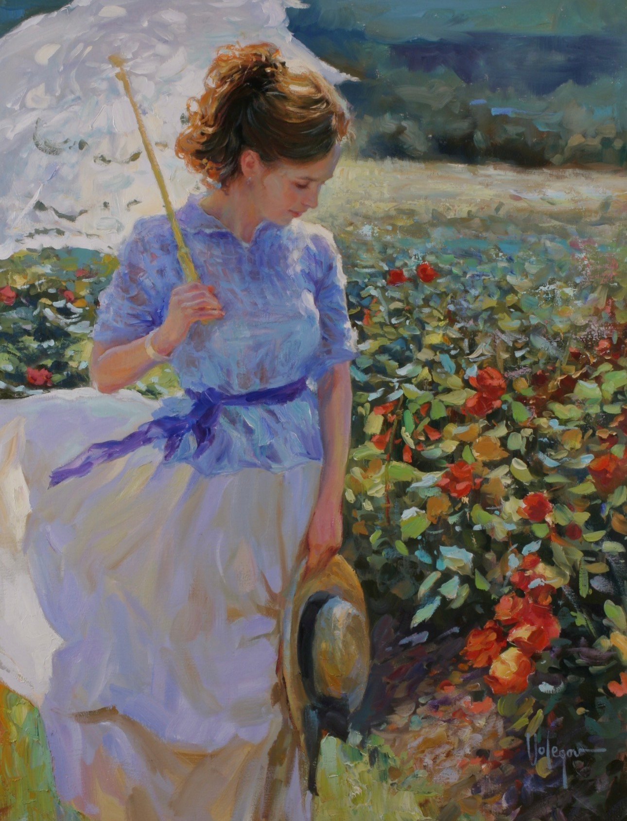 Image of PRINT ON CANVAS "NORMANDY FLOWERS"