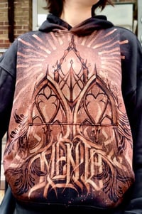 Image 2 of “Mente” calligraphy bleach art on unisex hoodie - size M - 1of1