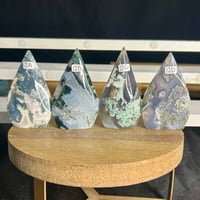 Image 1 of Moss Agate Flames ($12)