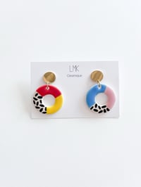 Paire de boucles d'oreilles céramique RONDA PERCA PM multi B