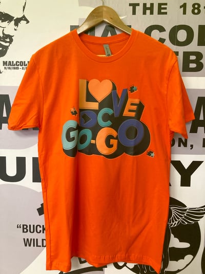 Image of LOVE DC GOGO "Art All Night DC" Orange T-shirt