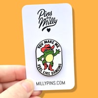 Image 1 of ‘You Make Me Feel Like Dancing’ Frog Enamel Pin - Cowboy Frog Pin