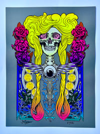 Image 4 of The Harvest Queen UV Reactive Silkscreen on Black n Grey