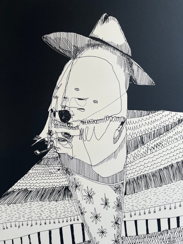 Image of All Hat and no Cowboy - 1 colour screen print on Somerset Satin 300gms