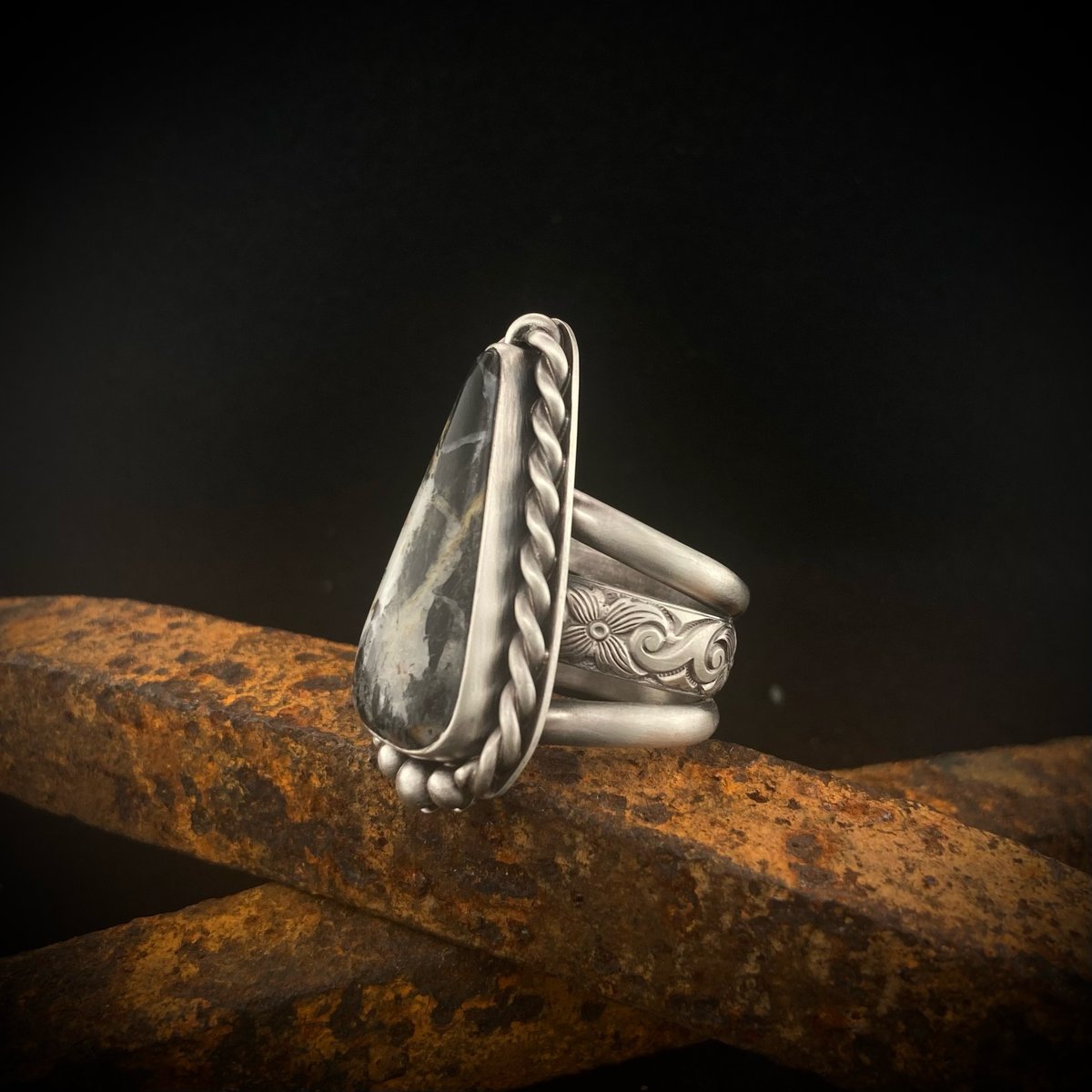 White Buffalo Turquoise Ring 6