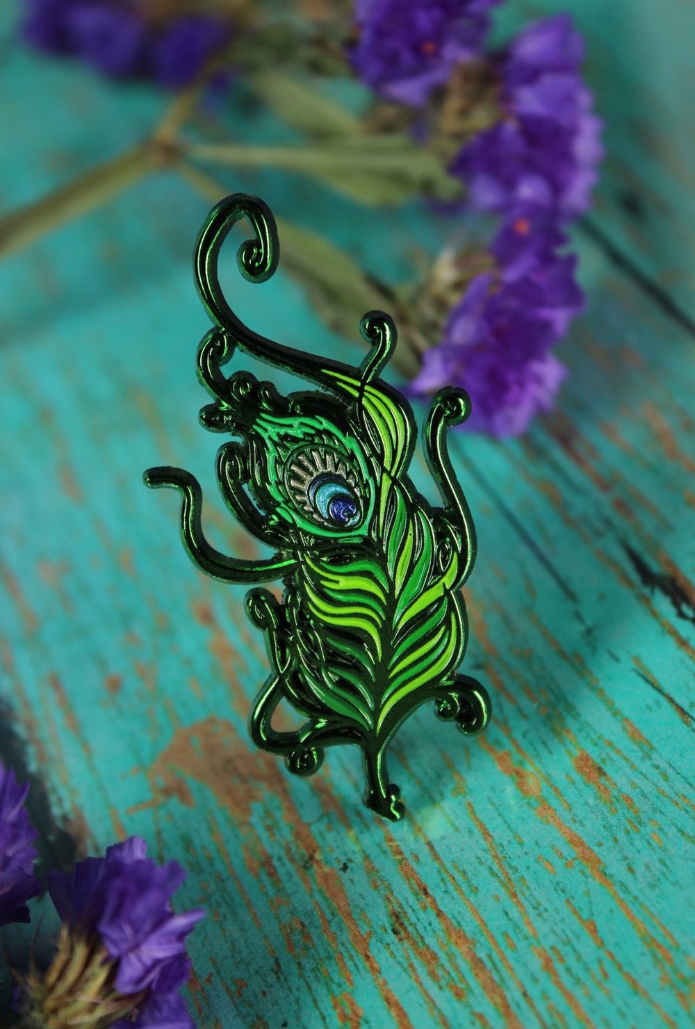 Image of Peacock Quill Pin