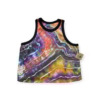 Image 1 of 4X PLUS Ladies Fitted Knit Contrast Tank in Bold Geode Ice Dye