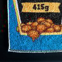 Image 3 of Stitched Baked Bean tin - sewn artwork