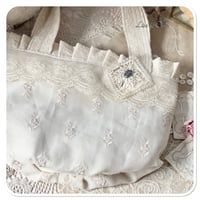 Image 3 of Handmade vintage lace Bucket tote bag