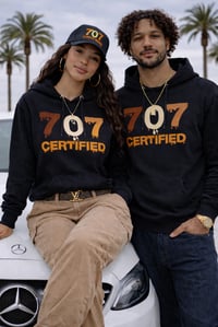 Image 2 of 707 CERTIFIED HOODIE + HAT BLACK