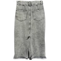 Image 2 of FREE PEOPLE gray front button denim midi skirt