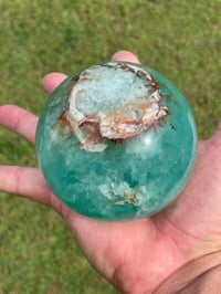 Image 18 of Aqua Fluorite Crystal Sphere #1822