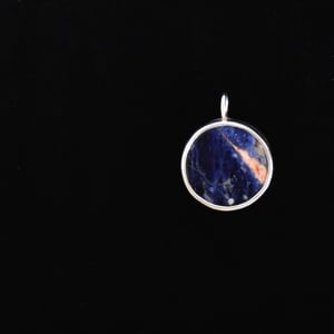 Image of 'Starry Night' Sodalite flat round cut silver necklace no.1