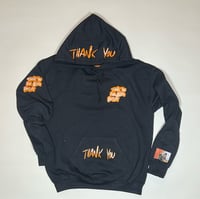 “THANK YOU FOR BEING PATIENT” BLK & ORG SATIN LINED HOODIE