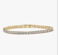 Image 1 of Gold Plated 3mm Cubic Zirconia Classic Tennis Bracelet | 
