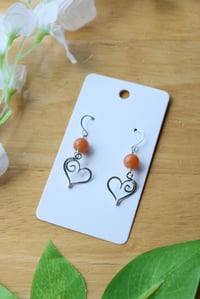 Image 5 of Sterling Silver + Crystal Heart Earrings (2 pairs available)