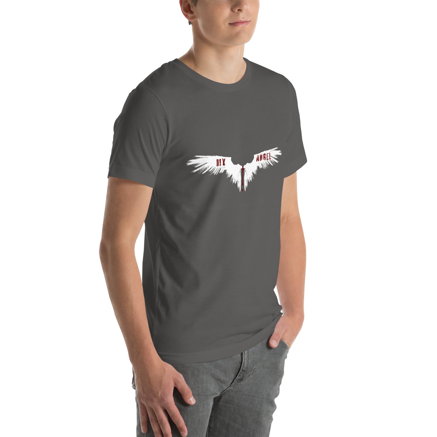Image of Unisex t-shirt my angel white wings 