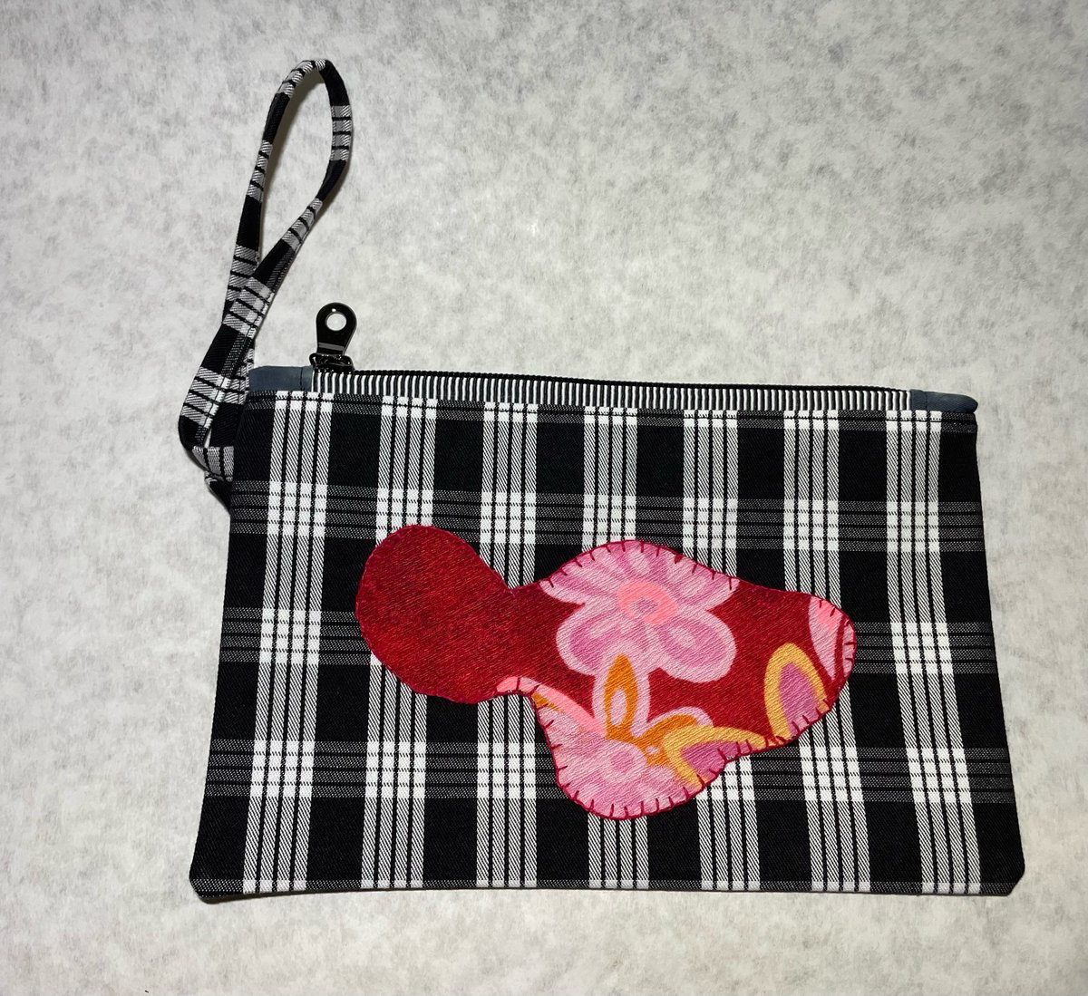 Image of Black Palaka clutch with Island of Maui