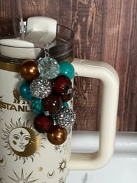 Image 1 of Western Theme Turquoise Tumbler Straw Bauble