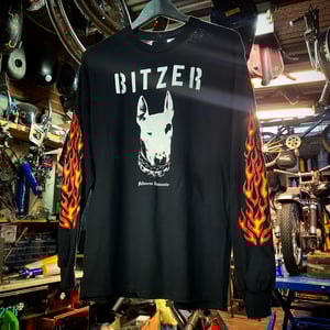 Image of MAD DOG FLAMED LONG SLEEVE  (yellow/red)