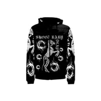 Image 1 of SKELETON HORSE PUFFER JACKET BLACK