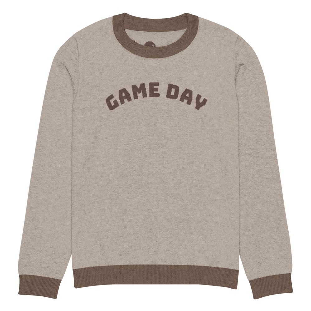 Image of Knitted crew neck Game Day sweater