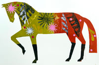 Image 1 of Constantine , a green and red mono printed horse