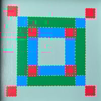 Image 2 of Painted Patchwork Tray (Green Bobble)