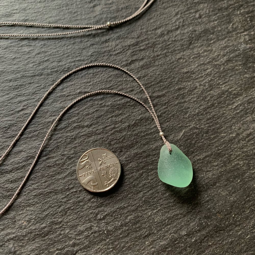 Image of Aqua sea glass necklace