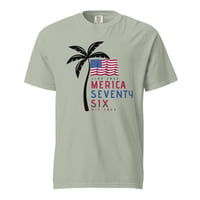 Image 6 of Merica Seventy Six, Live Free Die Free Palm Tree Beach - Unisex Garment-Dyed Heavyweight T-shirt 