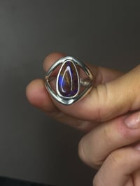 Image 2 of wood replacement boulder opal ring | size 12.5