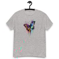 Image 8 of Unisex classic tee, Radiant Paint Drip Butterfly Colorful Tee