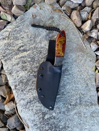 Image 2 of Damascus knife with Kydex sheath on 