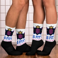 BOSSFITTED White Neon Pink and Blue Socks