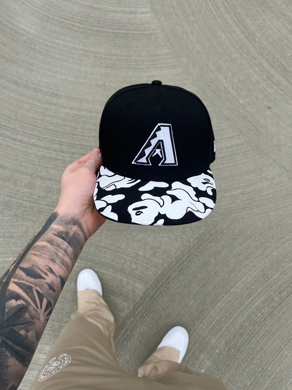 Image of BLACK WHITE AZ DIAMONDBACKS CUSTOM FITTED 