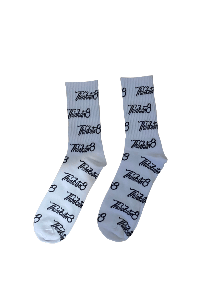 Image of Scattered Logo Socks (white)