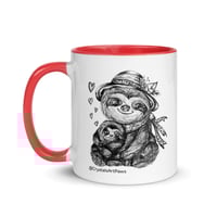 Image 9 of Loving Sloth Mom and Sloth Baby Coffee Mug Art by CrystalsArtPaws