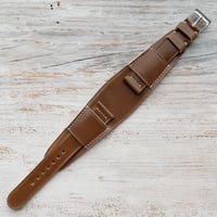 Image 1 of Horween Shell Cordovan Slim BUND strap - Bourbon
