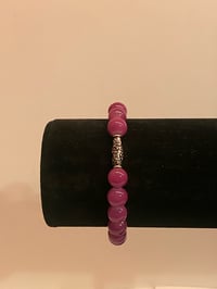 Image 3 of 'Purple & Metal Flowers' Bracelet Collection