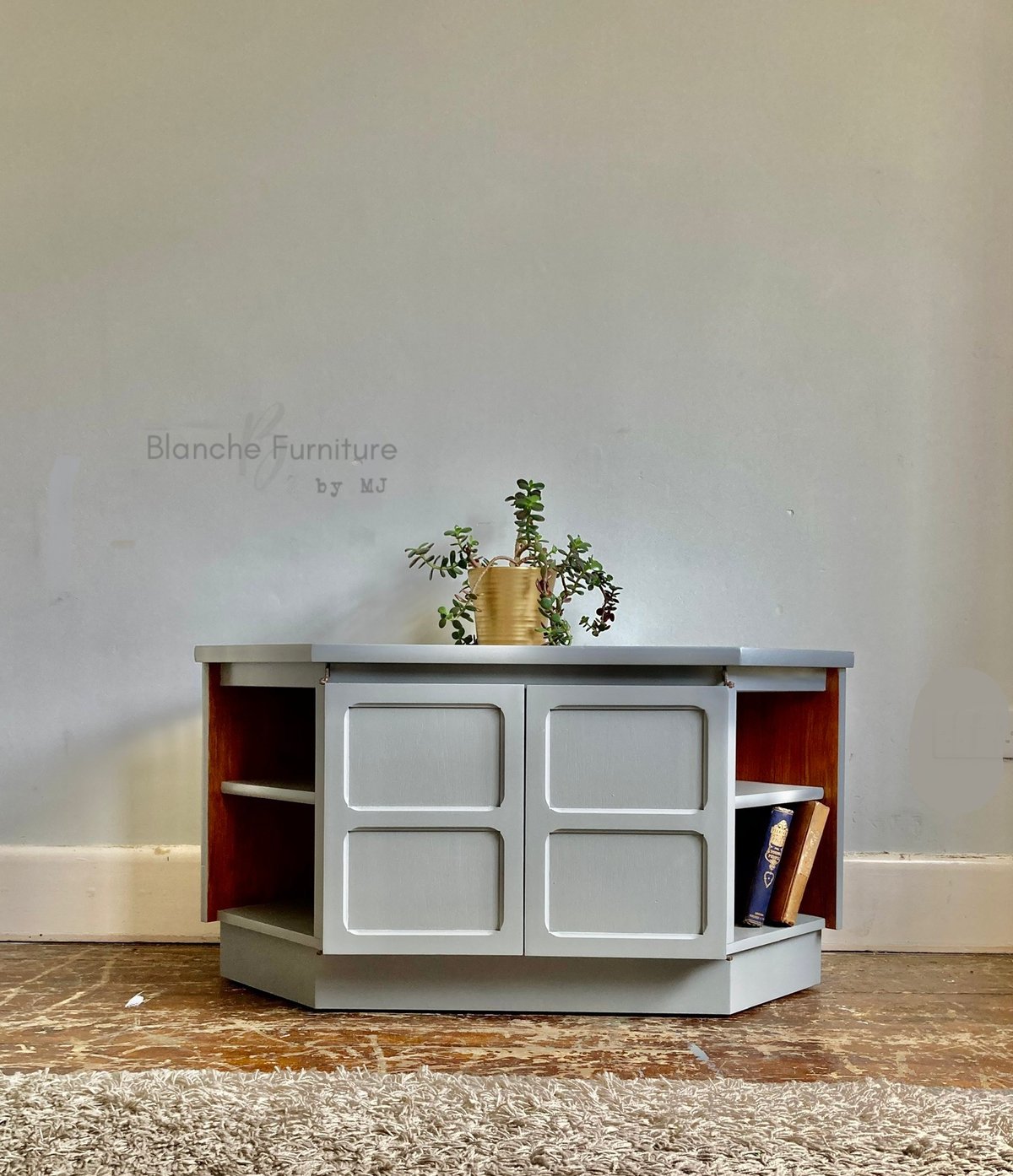 Image of TV / Media Stand with shelves and Cabinet doors by Nathan