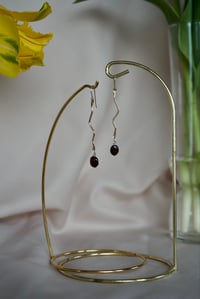 Image 1 of Garnet Mixed Metal Ziggy Earrings