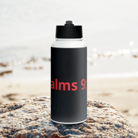 Image 16 of Stainless steel water bottle with a straw lid (Psalms 9;11 Black and Red)
