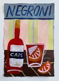 Negroni on lemon yellow and brown