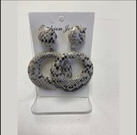 Image 1 of Snakeskin Dangle Earrings 