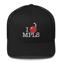 Image 2 of I [CHERRY] MPLS Trucker Cap (Black)