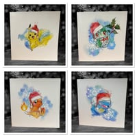 Pack of 4 premium quality Pokemon Christmas cards