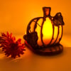 Iridescent Cream Pumpkin Candle Holder