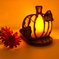 Image 1 of Iridescent Cream Pumpkin Candle Holder 