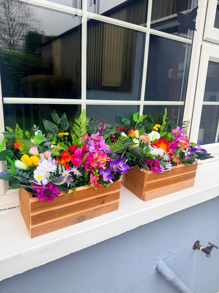 Image of Wooden Floral Box (pair) 